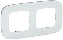 Рамка универсальная Legrand Valena Allure 2-м. глянцевое стекло белый картинка